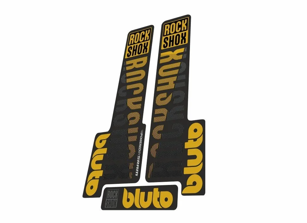 Rock Shox BLUTO 2018 Mountain Bike Cycling Decal Kit Sticker  Yellow Gray