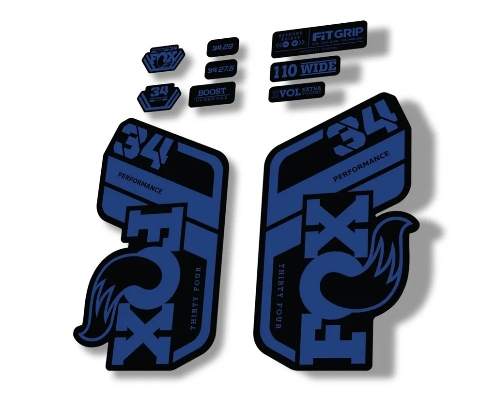 FOX 34 Performance 2021 Factory Fork Decals Suspension Sticker Dark Blue