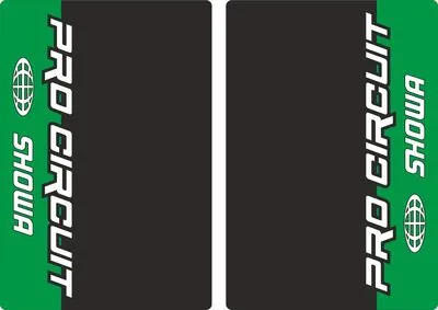 Showa ProCircuit Motocross Upper Fork Decals Stickers Graphic Set Adhesive Green