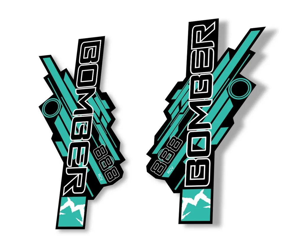 Marzocchi Bomber 888 RCV 2014 Fork Suspension Sticker Decal Kit Adhesive Dolphin