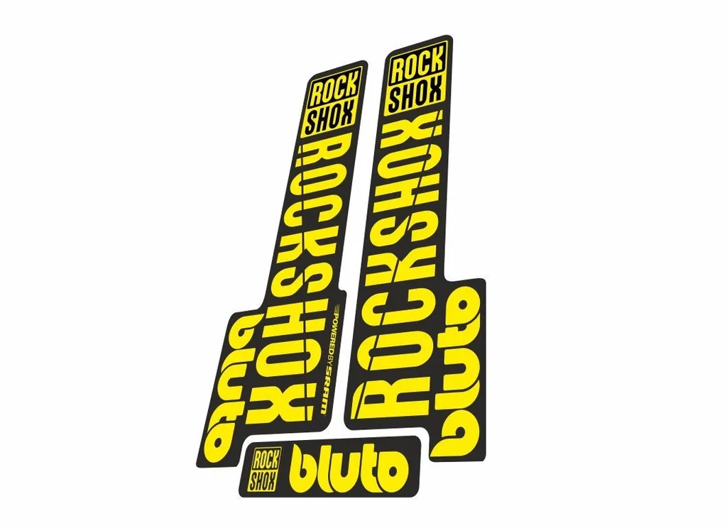 Rock Shox BLUTO 2018 Mountain Bike Cycling Decal Kit Sticker Yellow