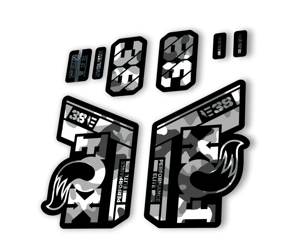 FOX 38 P. Elite E Bike 2021 Forks Suspension Factory Decal Sticker White Camo