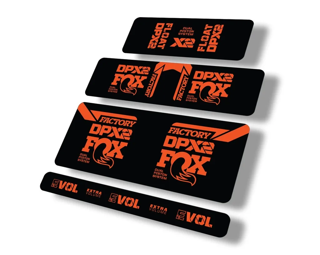 FOX Float DPX2 2021 Rear Shock Suspension Sticker Factory Decal Full Set Orange