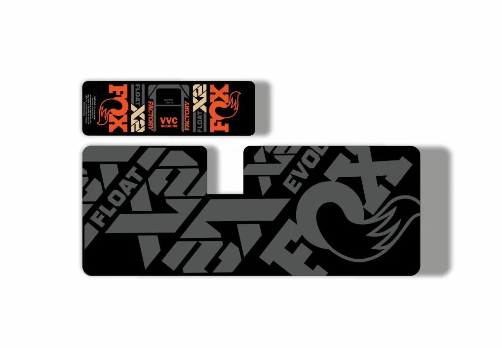 FOX Float X2 2021 MTB Rear Shock Suspension Sticker Adhesive Decal Gray Orange