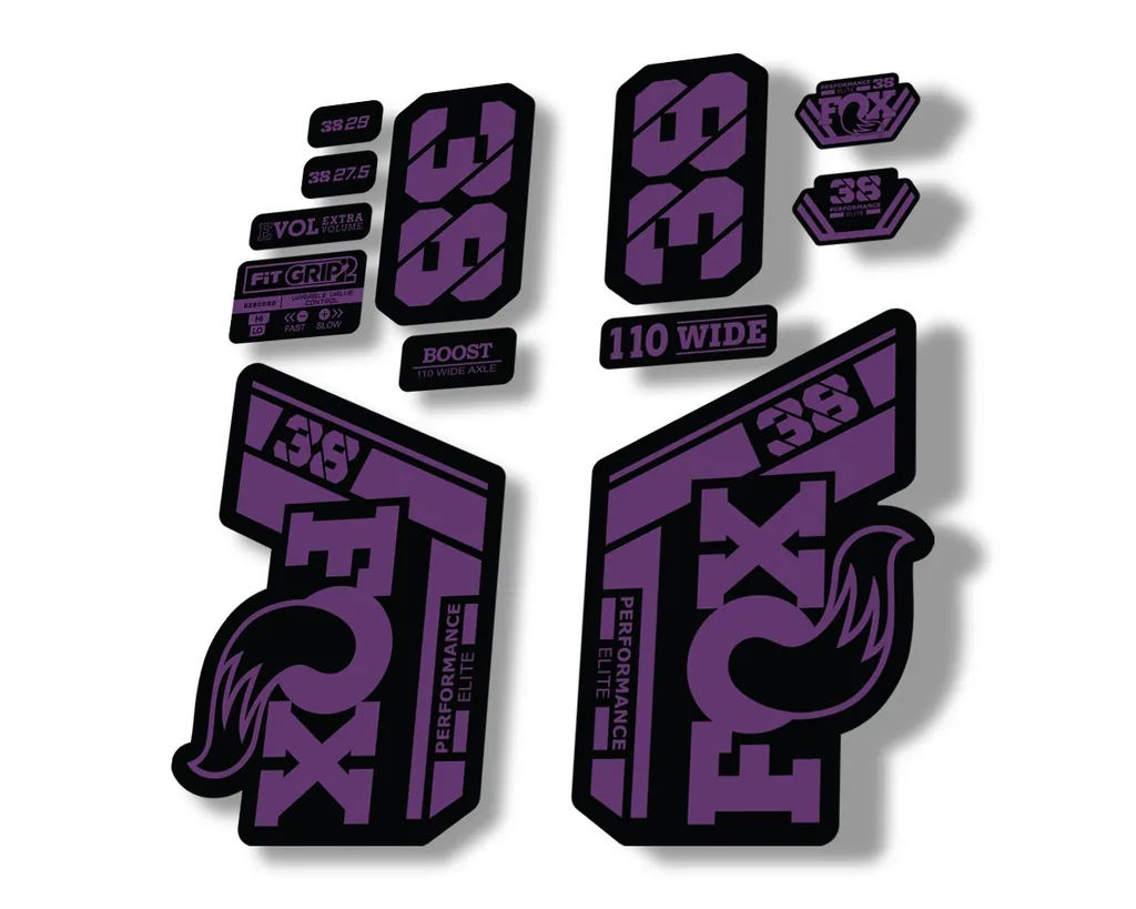 FOX 38 Performance Elite 2021 Forks Suspension Factory Decal Sticker Purple