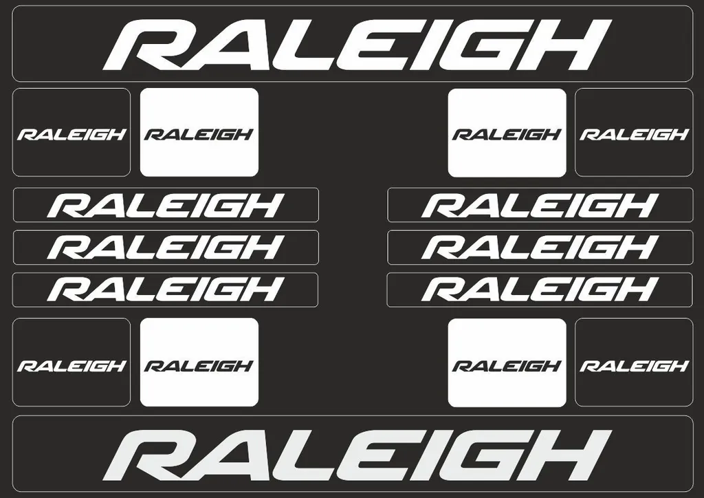 Bicycle Vinyl Stickers – Compatible with RALEIGH Mountain Bikes – Black