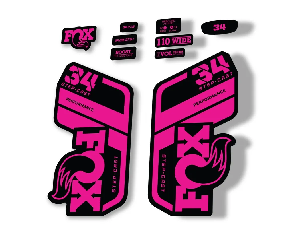 FOX 34 Performance SC 2021 Forks Suspension Factory Decal Sticker Pink