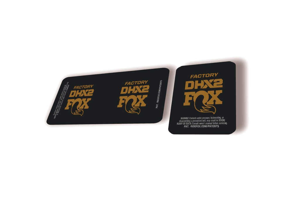 FOX DHX2 Factory 2026 Rear Shock Decal Sticker Kit Adhesive Gold