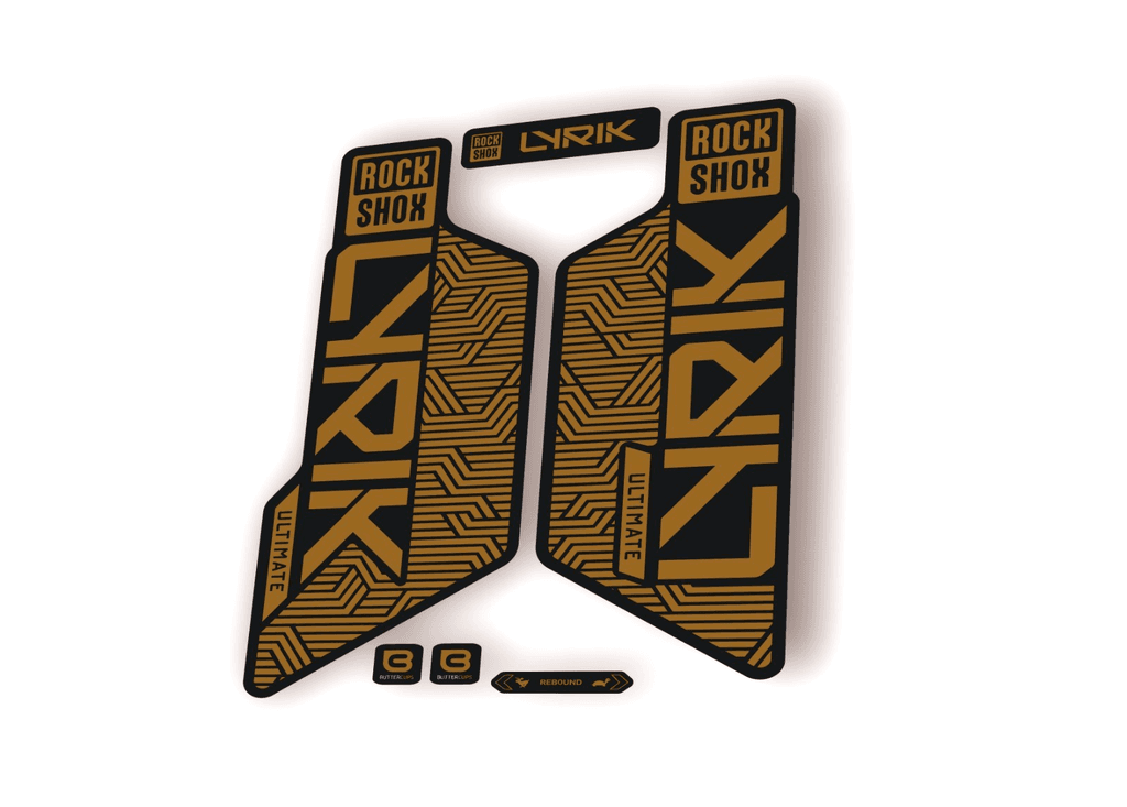 Rock Shox LYRIK ULTIMATE 2025 Flight Attendant Bike Cycling Decal Sticker Gold