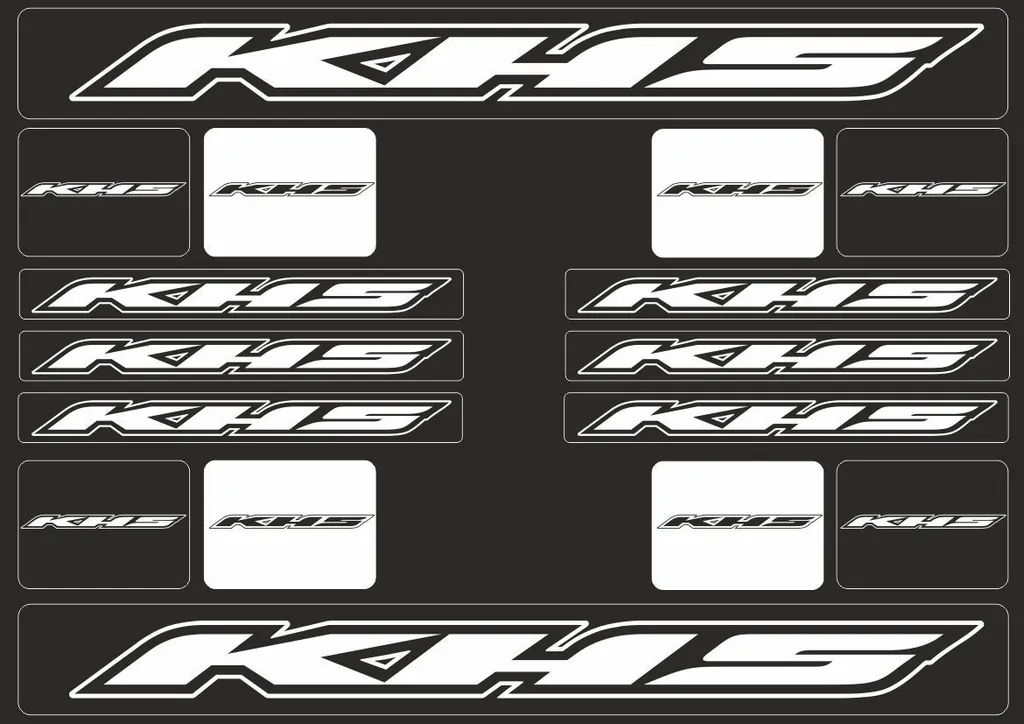 Bicycle Vinyl Frame Stickers – Compatible with KHS Mountain Bikes – White