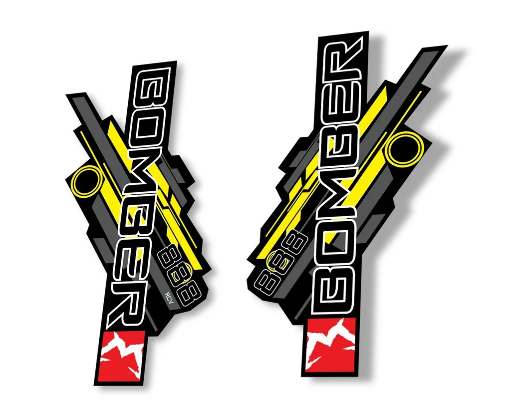 Marzocchi Bomber 888 RCV 2014 Fork Suspension Sticker Decal Kit Yellow-Gray