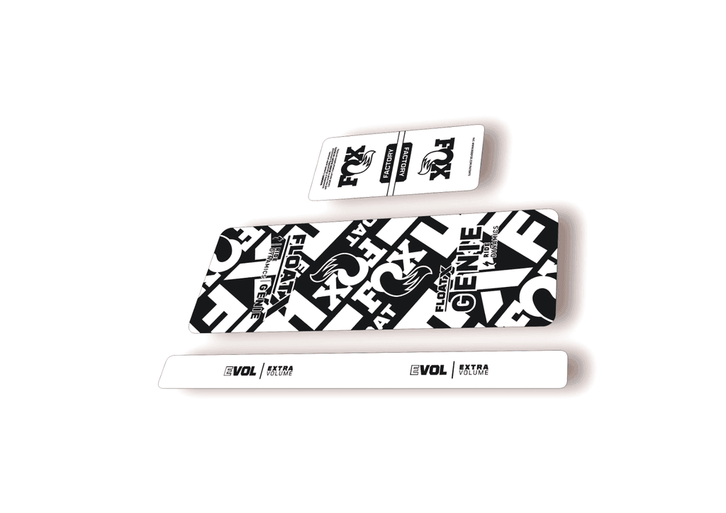 FOX Float X GENIE 2025 Rear Shock Decal Sticker Kit Adhesive Black