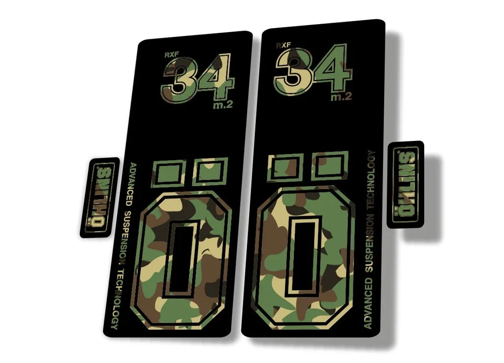 OHLINS RXF 34 M.2 2022 Fork Decal Mountain Bike Cycling Sticker Adhesive Camo