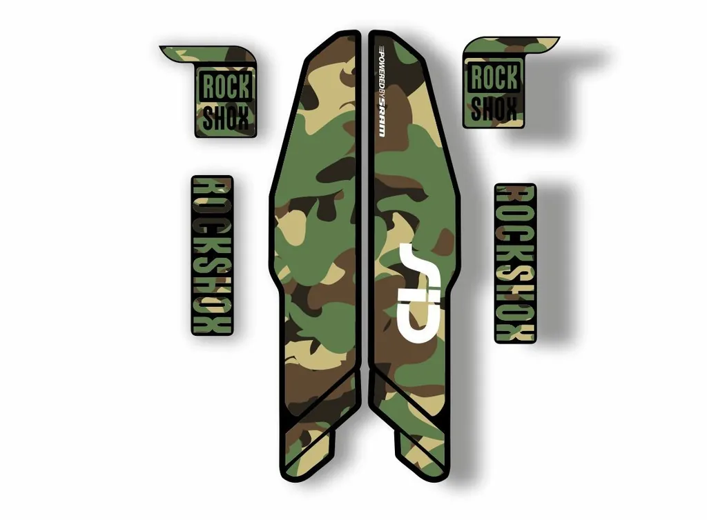 Rock Shox SID 2015 Mountain Bike Cycling Decal Kit Sticker Adhesive Camo