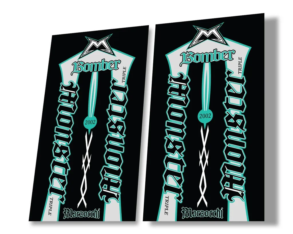 Marzocchi Bomber Monster 2002 Suspension Decal Kit Sticker Adhesive Dolphin