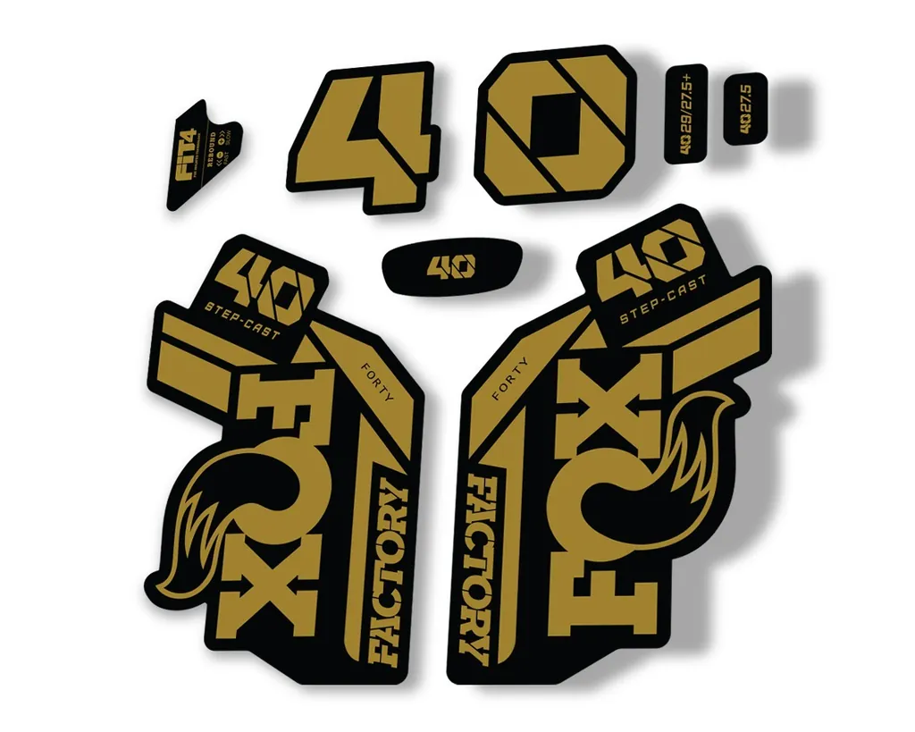 FOX 40 Step Cast SC 2021 Factory Fork Decals Suspension Sticker Adhesive Gold