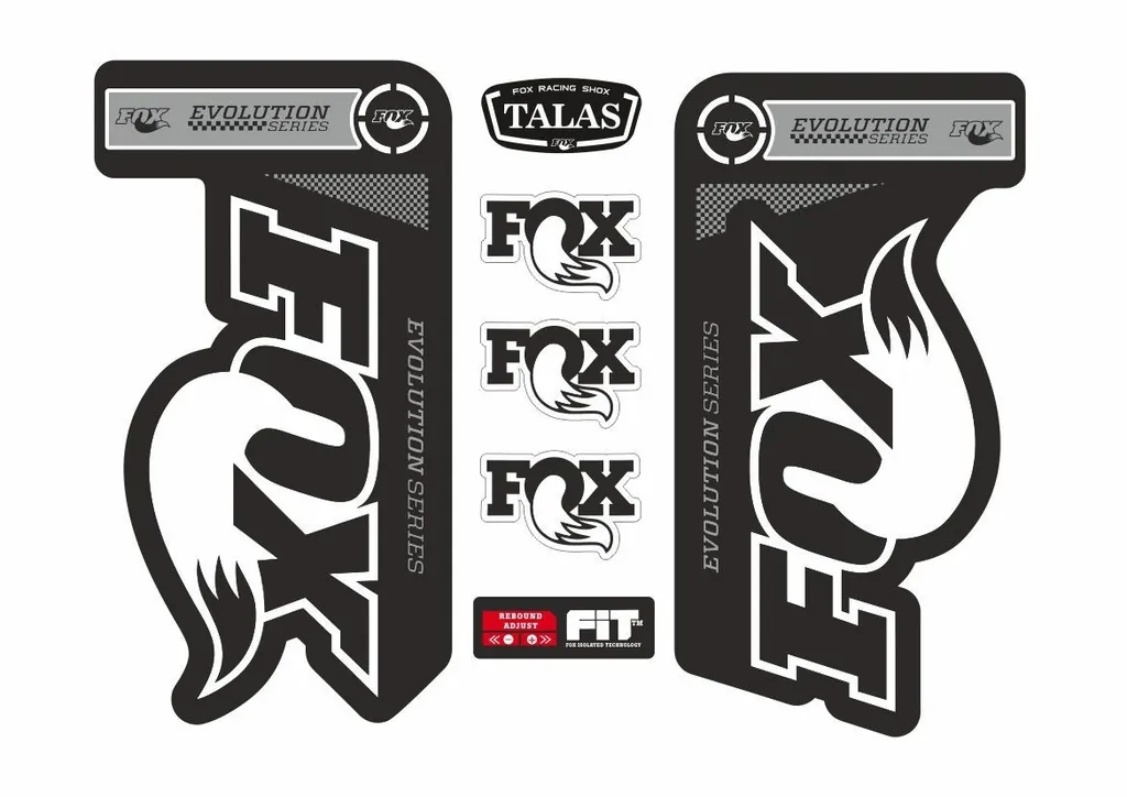 FOX 34 Evolution Talas Forks Suspension Factory Decal Kit Sticker Adhesive Black