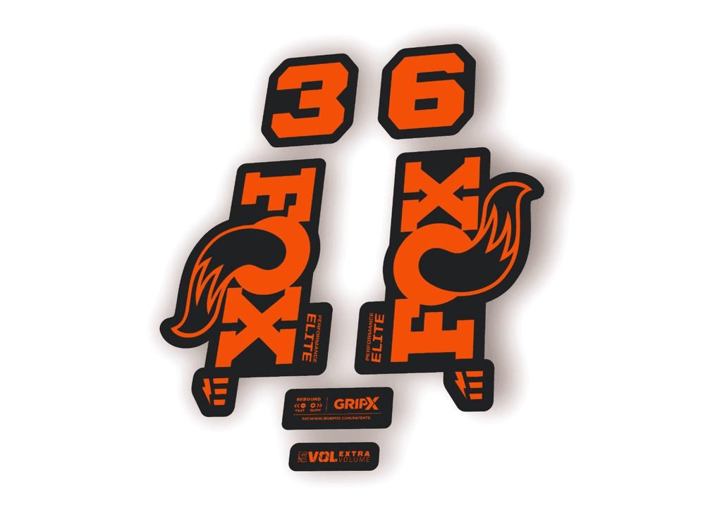 FOX 36 Elite E-Optimized 2026 Fork Factory Decal Sticker Adhesive Orange