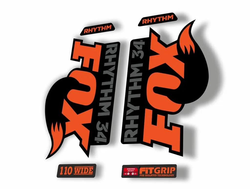 FOX 34 Rhythm 2018 Forks Suspension Factory Decal Sticker Adhesive Orange Gray