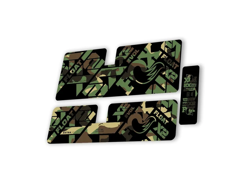 FOX X2 Performance Elite 2021 Rear Shock Suspension Sticker Decal Kit Camo