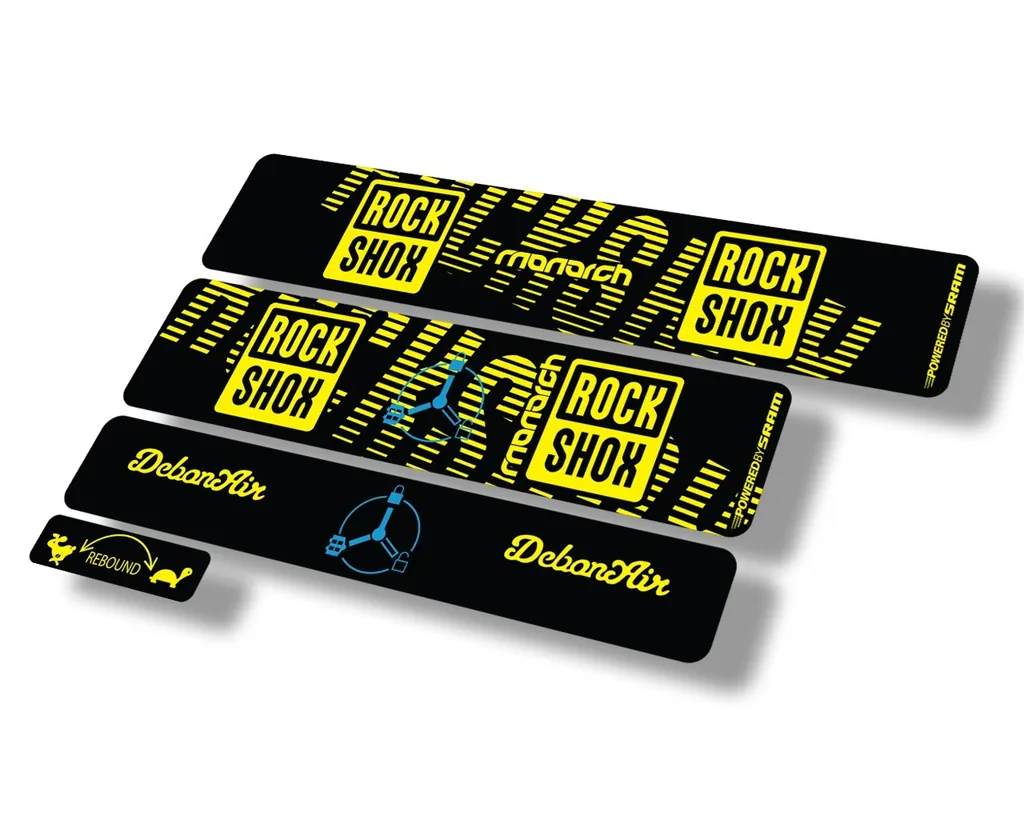 Rock Shox MONARCH 2020 RT3 Rear Shock Decal Sticker Adhesive Set Yellow