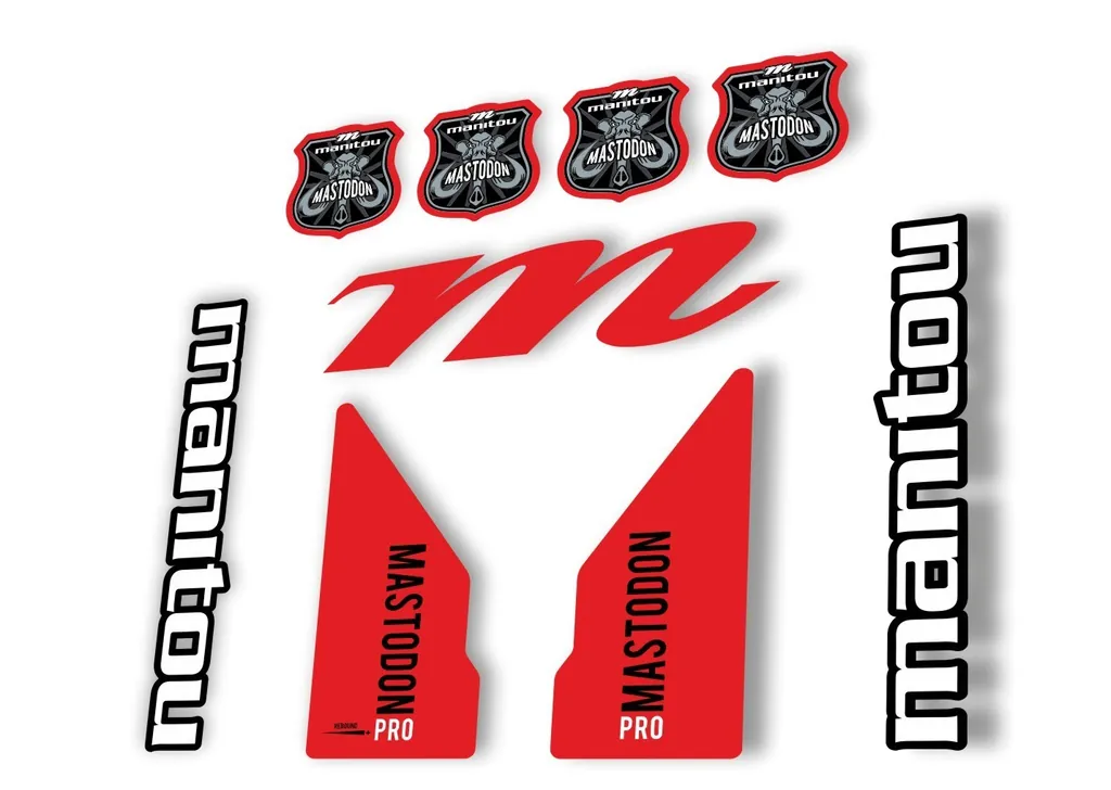 Manitou Mastadon Pro 2017 Fork Suspension Decal Kit Sticker Red