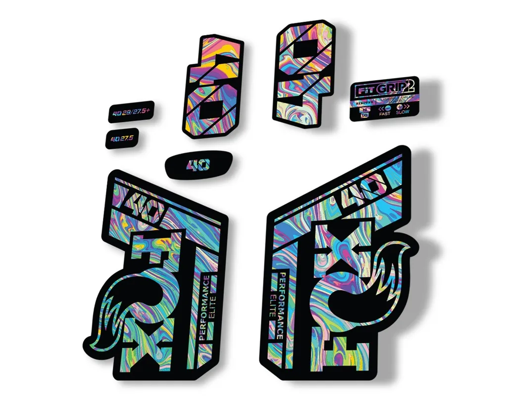 FOX 40 Performance Elite 2021 Fork Decals Suspension Sticker Adhesive Oil Slick1