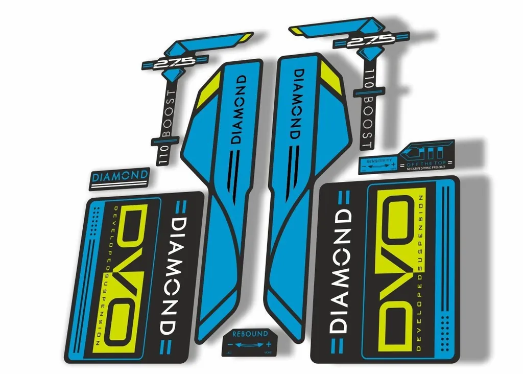 DVO 2017 Diamond Boost 27.5 Fork Suspension Sticker Decal Adhesive Blue Green