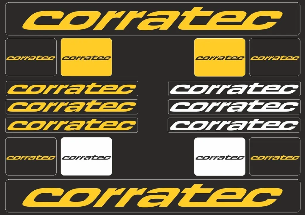 Bicycle Vinyl Frame Stickers Custom Compatible with CORRATEC  Yellow
