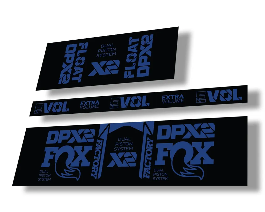 FOX Float DPX2 2021 Factory Rear Shock Suspension Sticker Decal Kit Dark Blue