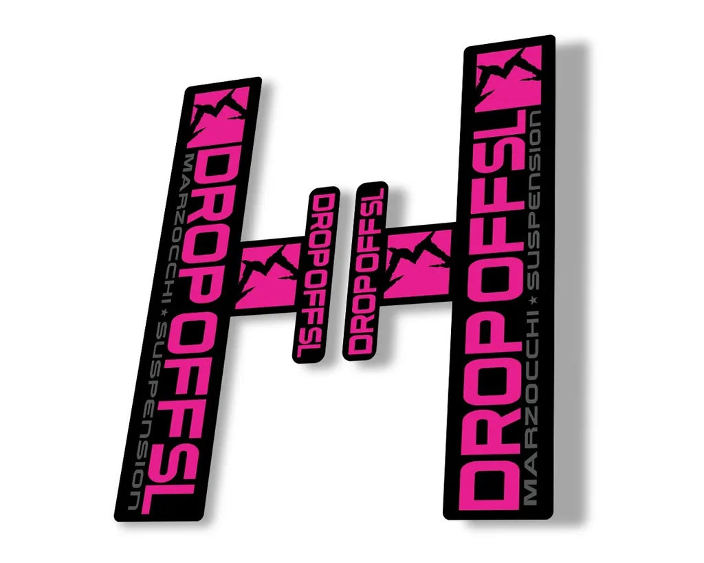 Marzocchi Drop Off SL Suspension Sticker Decal Kit Adhesive Pink
