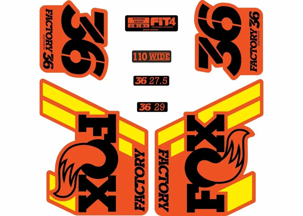 FOX 36 Float 2018-19 Forks Suspension Factory Decals Sticker Orange Yellow