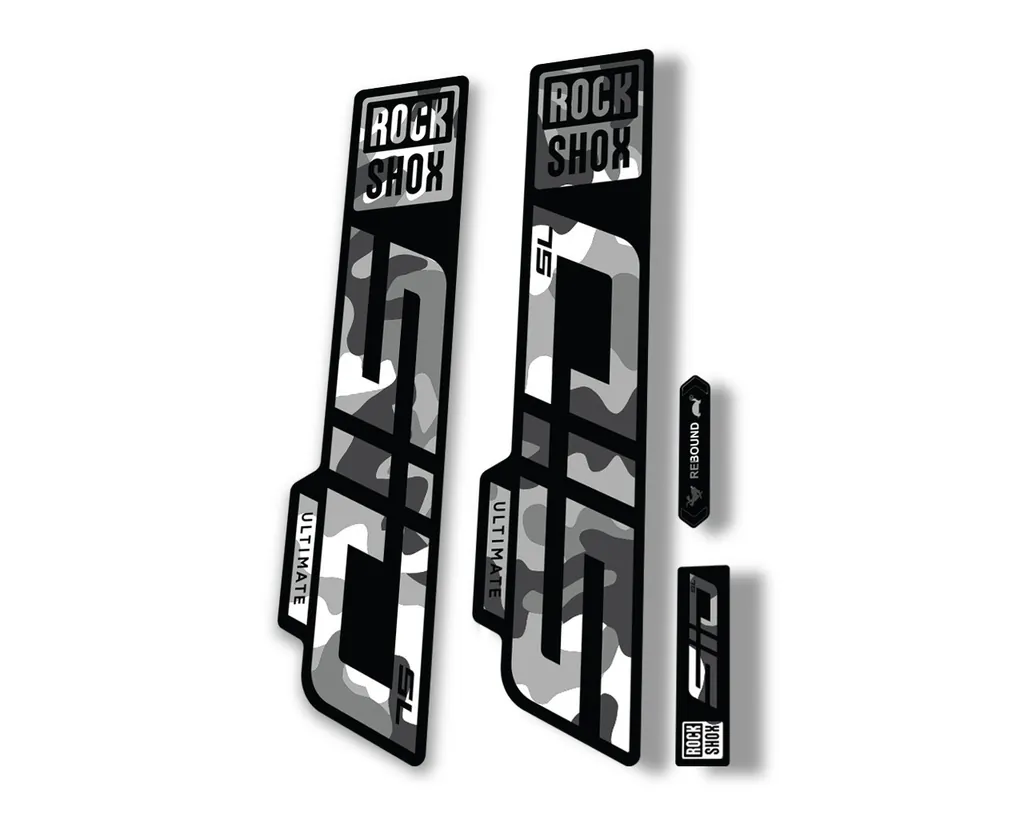 Rock Shox SID SL Ultimate 2021 Mountain Bike Cycling Decal Sticker White Camo