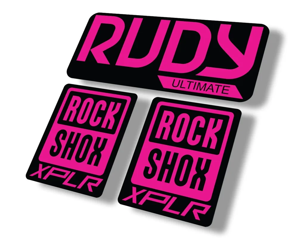 Rock Shox Rudy Ultimate XPLR Gravel Fork Decal Bike Cycling Sticker Pink