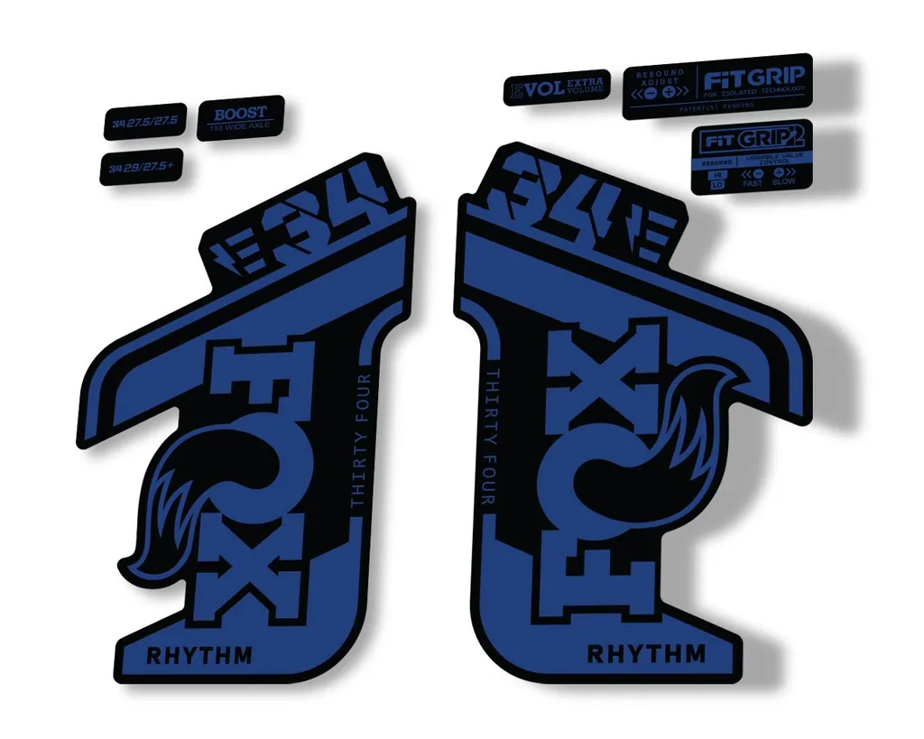 FOX 34 Rhythm E Bike 2021 Fork Decals Suspension Sticker Adhesive Dark Blue