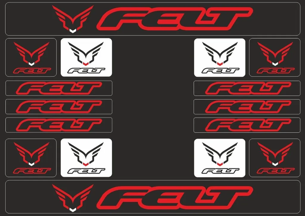 Bicycle Vinyl Frame Stickers – Compatible with FELT  Bikes Red 16 Pcs