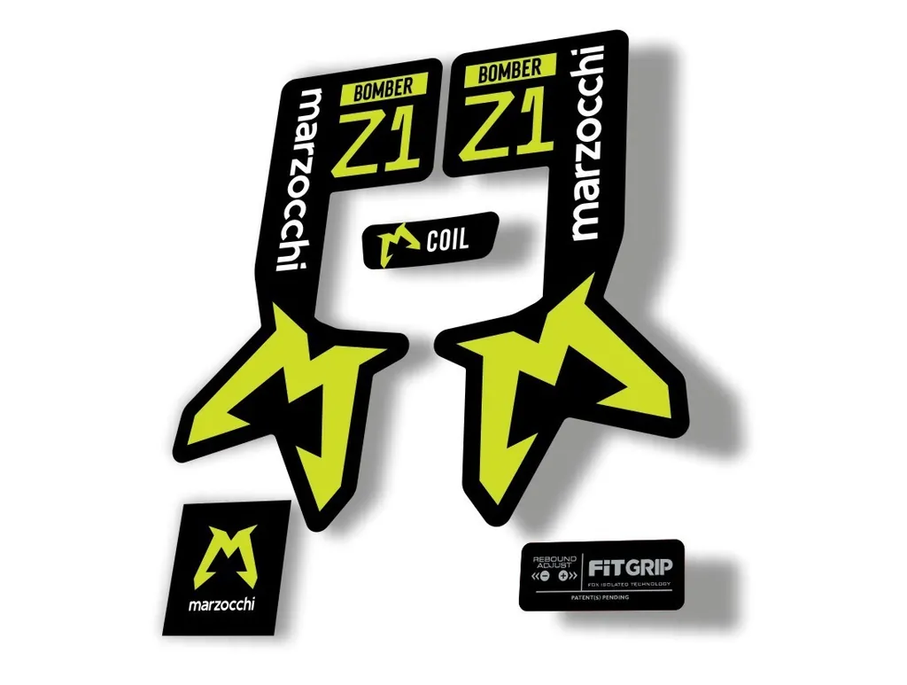 Marzocchi Bomber Z1 2025 2025 Fork Suspension Sticker Decal Kit Lime Green