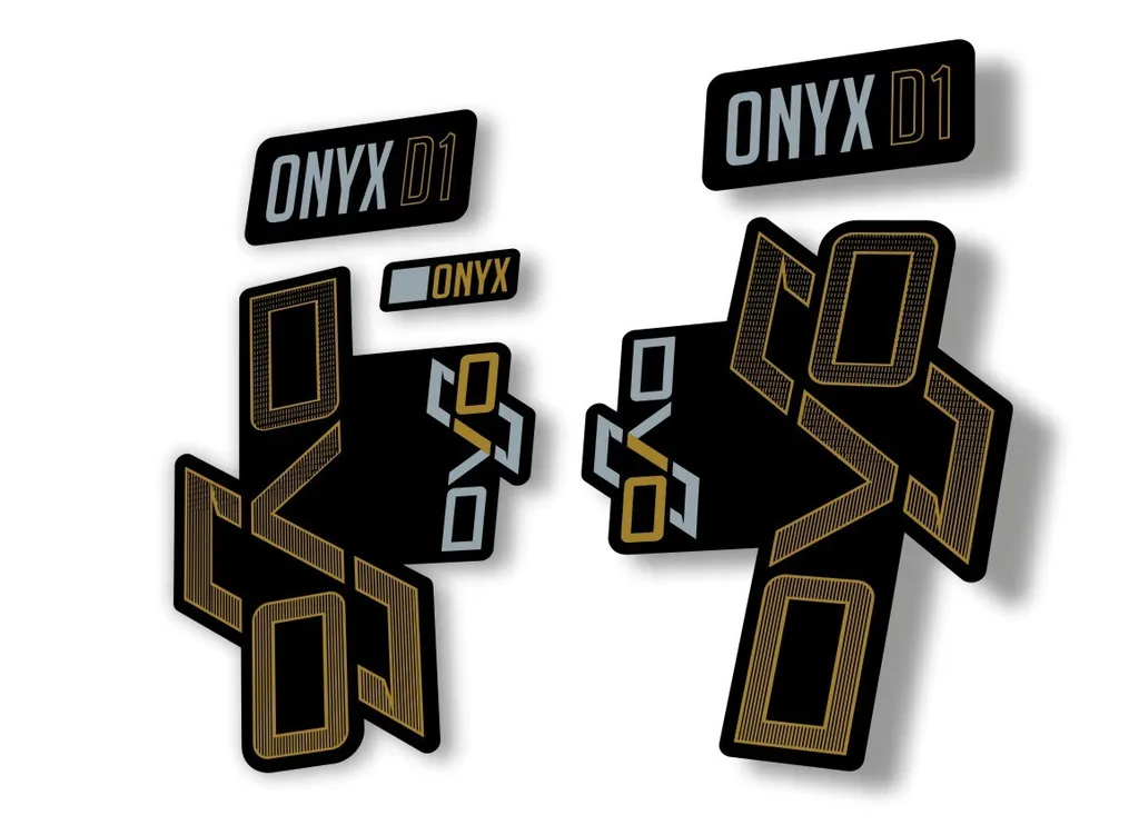 DVO Onyx D1 2022 Fork Suspension Sticker Factory Decal Adhesive Gold