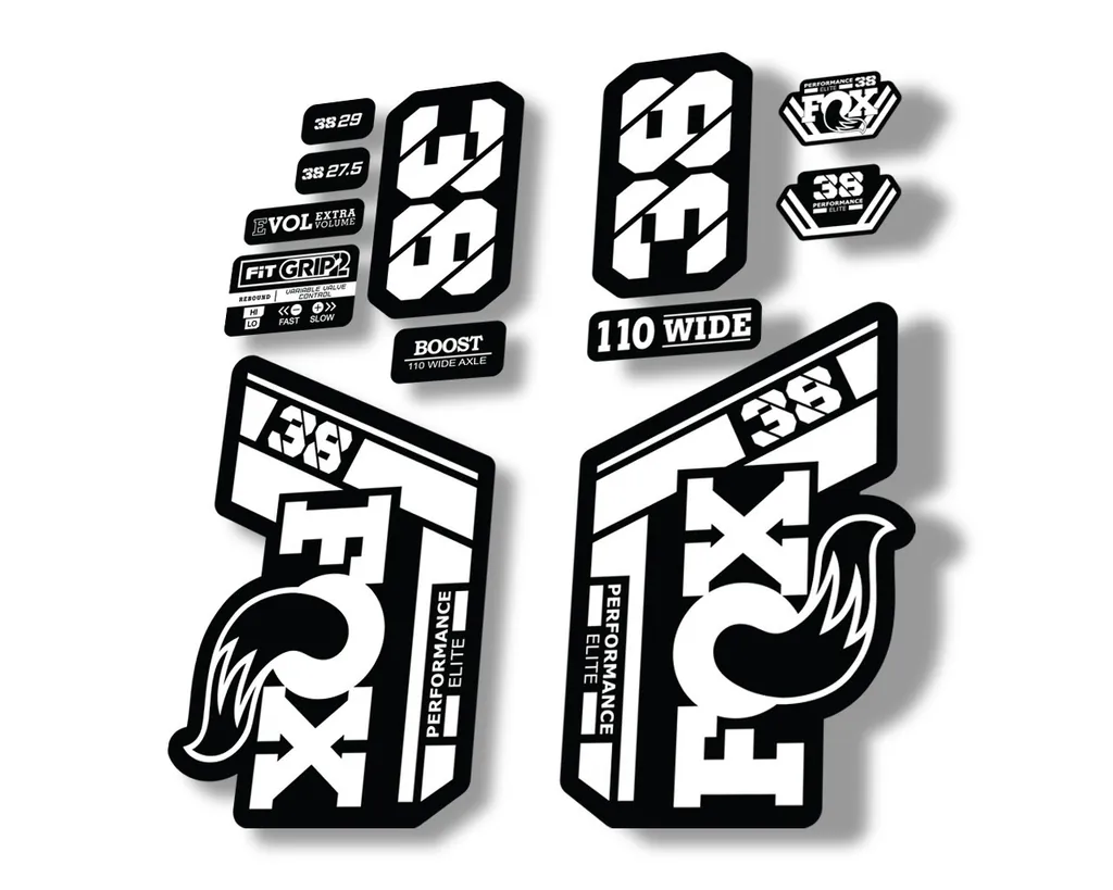 FOX 38 Performance Elite 2021 Forks Suspension Factory Decal Sticker White
