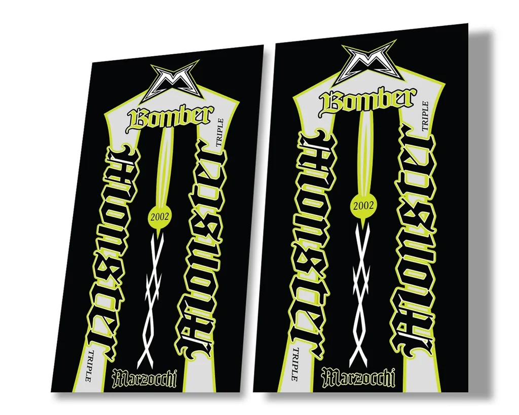 Marzocchi Bomber Monster 2002 Suspension Decal Kit Sticker Adhesive Lime Green