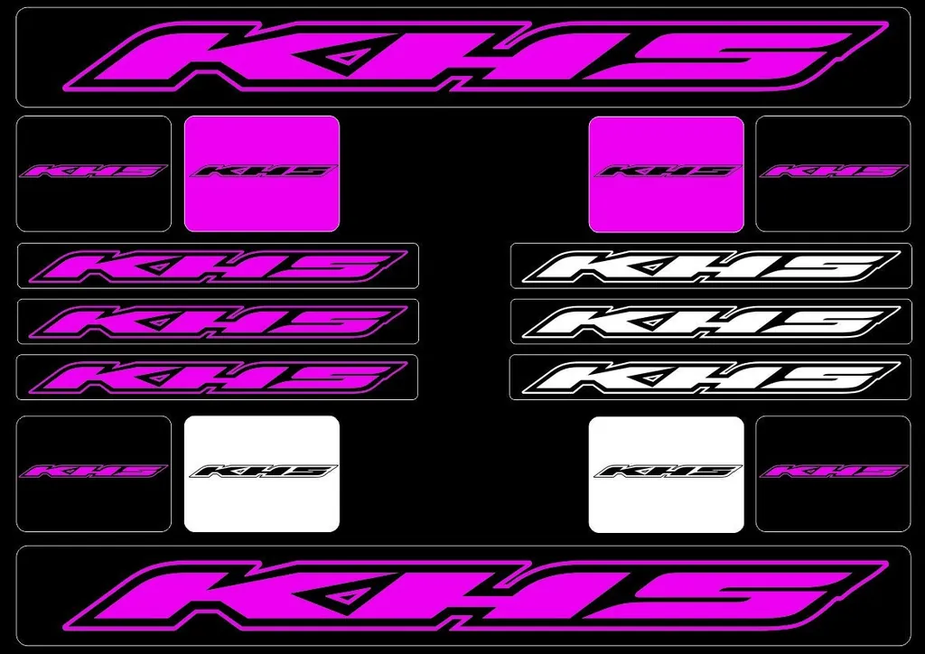 Bicycle Vinyl Frame Stickers – Compatible with KHS Mountain Bikes – Pink