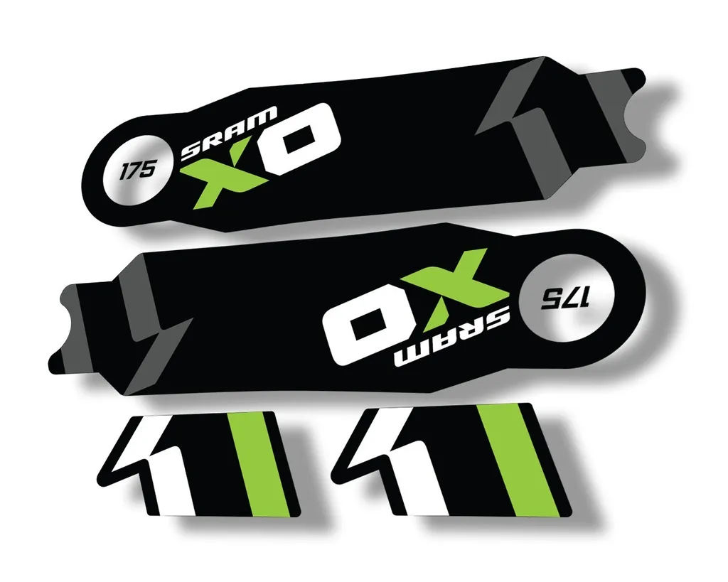 Crank Set Stickers Decals MTB Sram X01 2014 Bicycle Adhesive 2Pcs Green