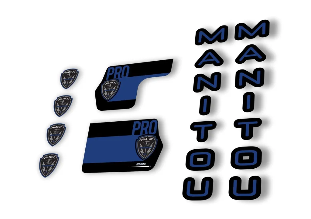 Manitou Mattoc Pro 2020 Fork Suspension Decal Kit Sticker Set Dark Blue