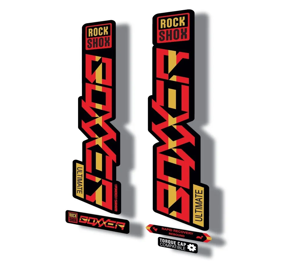 Rock Shox BOXXER 2020 ULTIMATE Mountain Bike Cycling Decal Adhesive Red Yellow