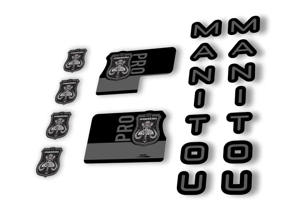 Manitou Mastadon Pro 2020 Fork Suspension Decal Kit Sticker Set Gray