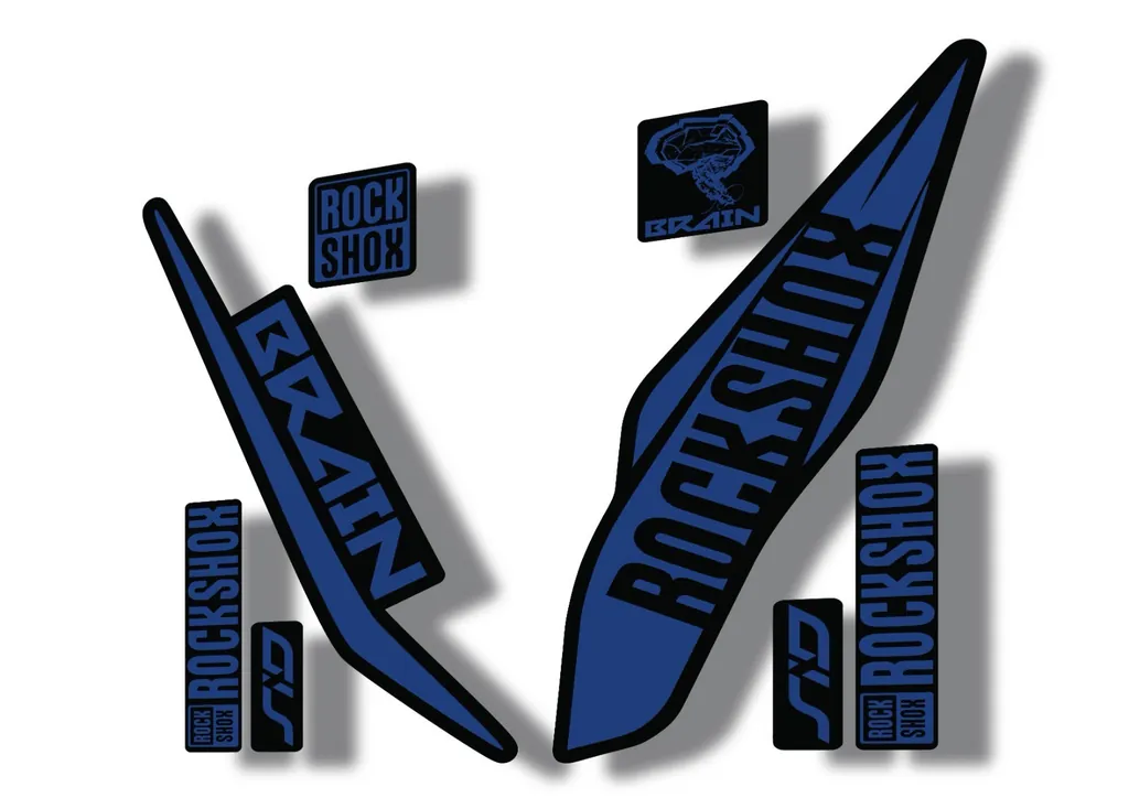 Rock Shox SID Brain 2017 Mountain Bike Cycling Decal Sticker Adhesive Dark Blue