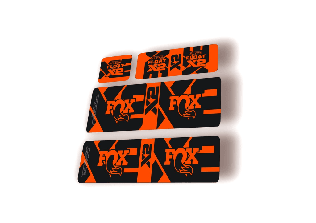 FOX Float X2 Elite 2026 Rear Shock Decal Sticker Kit Adhesive Orange