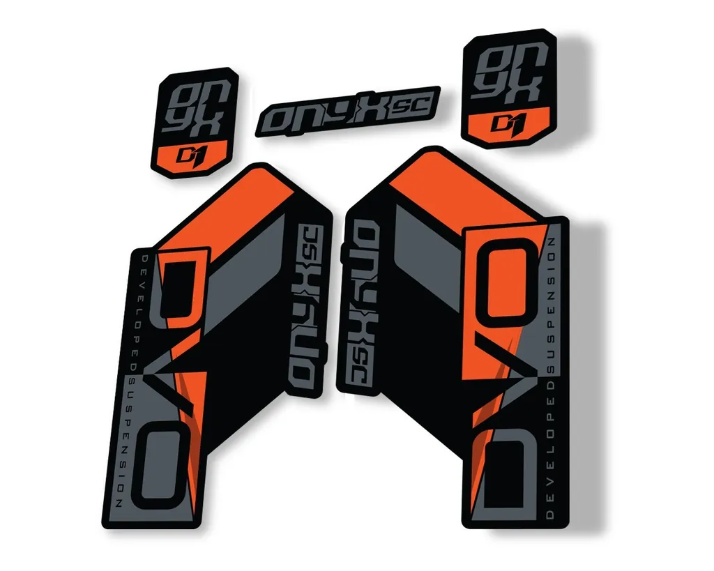 DVO Onyx SC D1 2019 Fork Suspension Sticker Factory Decal Adhesive Orange Gray