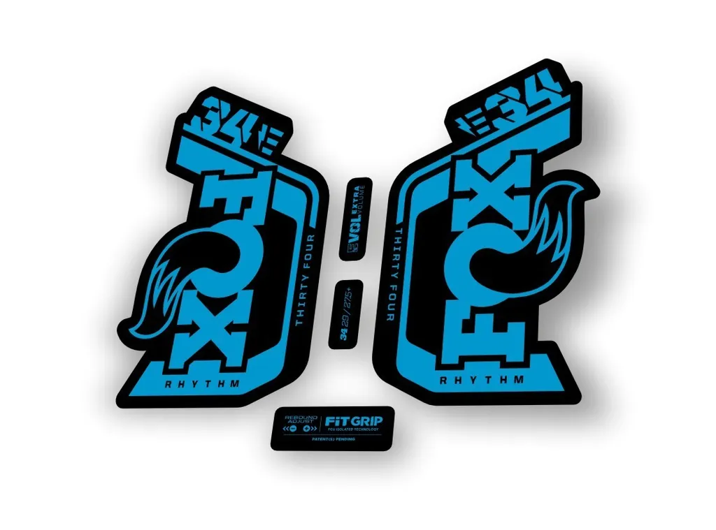 Fox 34 Rhythm E Bike 2024 Fork Suspension Factory Decal Sticker Adhesive Blue