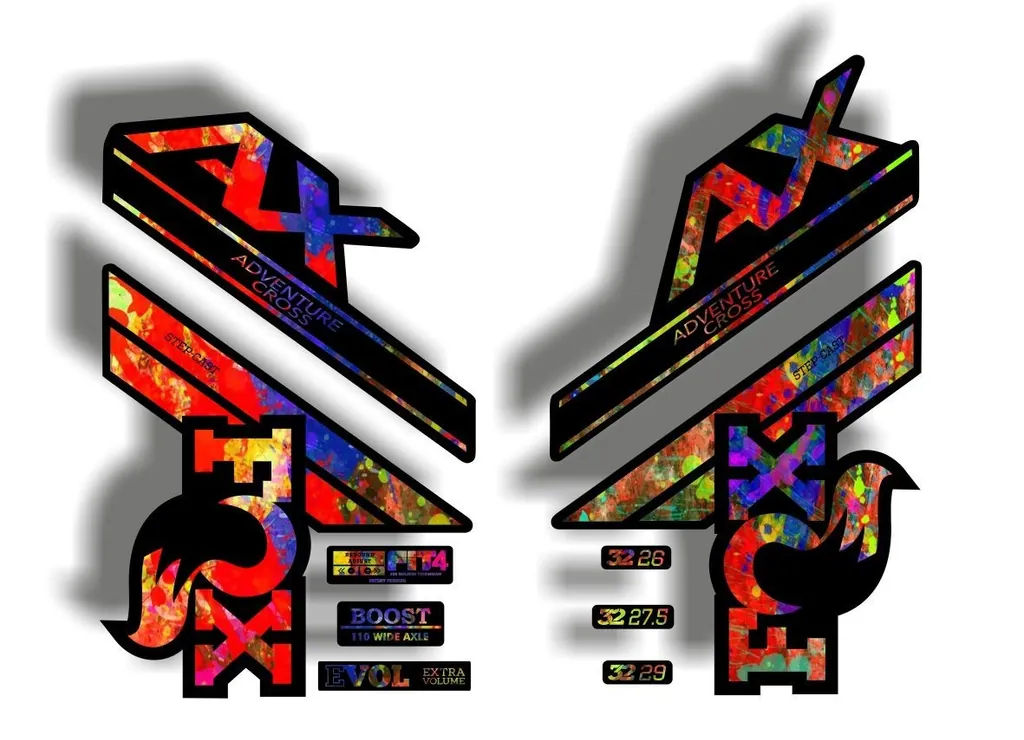 FOX Step Cast 2020 AX Adevnture Cross Fork Suspension Decals Sticker Oil Slick
